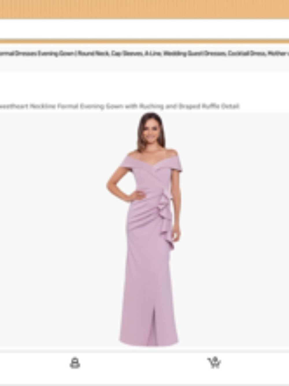 XSCAPE Women's Long Off the shoulder sweetheart neckline gown - Size 10 - Blush - Picture 1 of 2